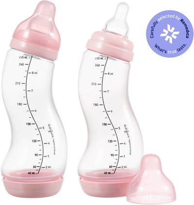 Difrax Babyfles Natural - 250 ml - Wit - 2 Stuks - S-fles - Anti Koliek