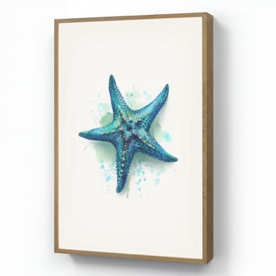 Wandlamp 60x90 cm - Oplaadbaar - Zeester - Blauw - Spetters - Wandlampen binnen woonkamer - Slaapkamer lamp - Decoratieve nachtlamp - Vloerlamp draadloos