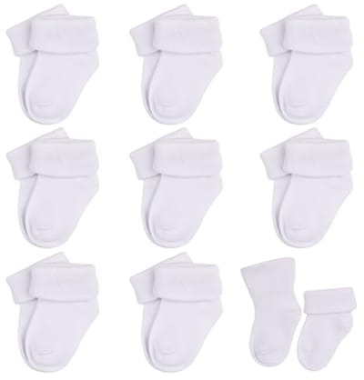 8 Stuks Babysokken voor Jonge Kinderen - Sportieve en Comfortabele Sokken voor jongens en meisjes (0-6 maanden)