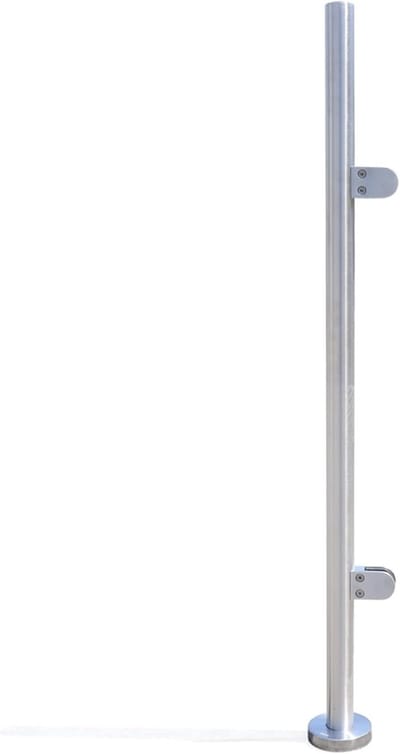 Roestvrijstalen balustrade - Glazen houder leuning - Buiten veiligheid - 316 RVS materiaal - 110 cm hoog - Zilver