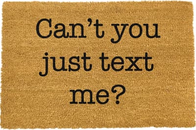MadDeco - kokos deurmat - Can't you just text me? - duurzaam gemaakt in europa - 60 x 40 cm