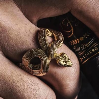 Minority Design Originele Europese en N Trend Slang Vergulde Ring Rock Hip Hop Sieraden No. 6 black