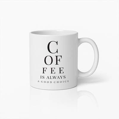 Koffie Altijd een Goede Keuze Mok – Grappige Quote en Motivatie Tekst – 330ml Keramische Beker voor Koffieliefhebbers