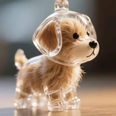 Capsule Mémorial Poils d'Animaux Transparente DIY Pendentif Souvenir Poils de Chien Pour Porte-clés Contenant de Stockage Poils de Chiot Pour Amoureux des Animaux Cadeau brown