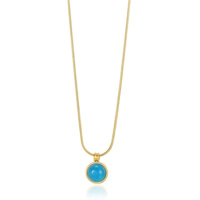 Groene Natuursteen Hanger Roestvrij Staal Kettingen Voor Vrouwen Gouden Kleur Ronde Steen Ketting Feest Bruiloft Sieraden Cadeau Mujer beige