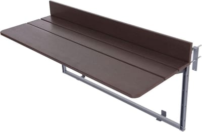 Balkon Tafel - Hangtafel Opvouwbaar - Genieten Buiten - Verstelbare Bevestiging - 60x37cm - Bruin