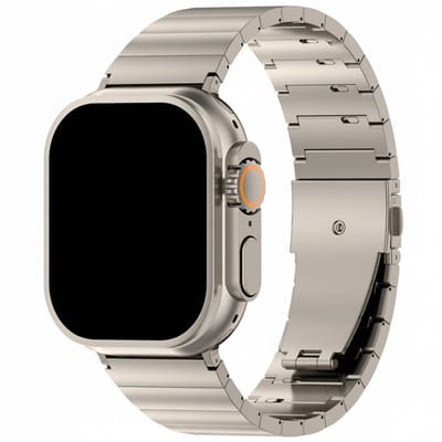 Titanium bandje - geschikt voor Apple Watch 1/2/3/4/5/6/7/8/9/10/11/ SE (1,2,3) met maat 38 mm / 40 mm / 41 mm en 42 mm (Watch 10/11) - luxe schakelband - titanium