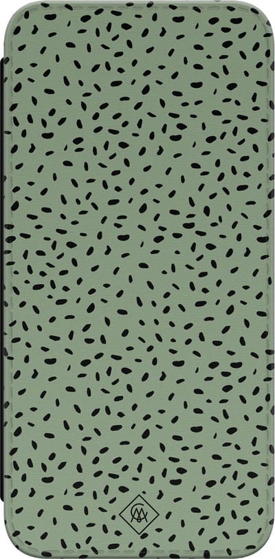Casimoda® bookcase - Geschikt voor Samsung Galaxy A55 - Hoesje met pasjeshouder - Green Confetti - Groen - Kunstleer