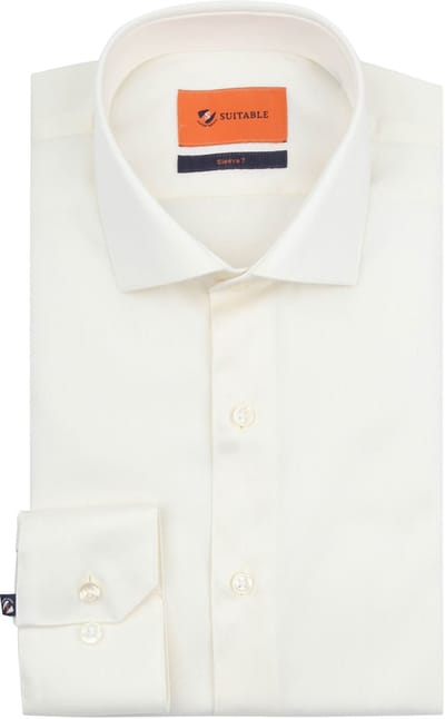 Suitable Overhemd Extra Lange Mouwen Twill Ecru - Maat 39 - Heren - Overhemden Formeel