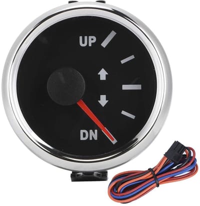 Dailygoods- Trimmeter 52mm - Boot Trim Meter - Signaal Indicator 0-190 Ohm - Rood Achtergrondverlichting - Roestvrij Staal - IP67 Waterdicht - Bootmeter