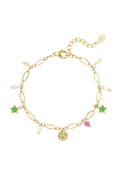 Summer rockstar armband - goud waterproof - stainless steel sieraden - yehwang - kerst cadeau - sint cadeau