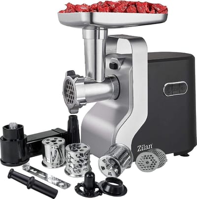 Elektrische Vleesmolen - Keukenmachine Hakmolen - Worst Maken Gebak - 9-in-1 Accessoires - 2100 Watt - Multi