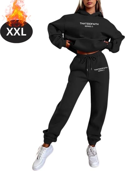 Nivard Joggingpak - Huispak - Volwassenen - Trainingspak - Comfortabel - Joggingsbroek - Tracksuit - Dames - Zwart - XXL