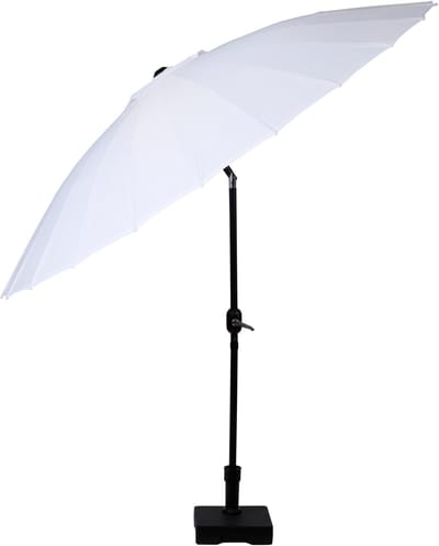 Camp Active Parasol - Zonnescherm voor Balkon en Terras - ⌀250 x 240 cm - Stokparasol - Parasol zonder Voet - Wit