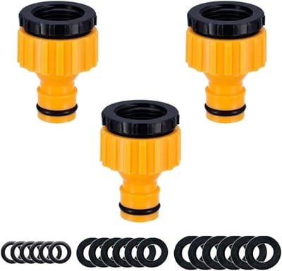3-Pack Tuinslang Kraan Connector - BSP Draad Aansluiting voor 3/4" & 1/2" Tuinaccessoires met 18 Vervangende O-ringen