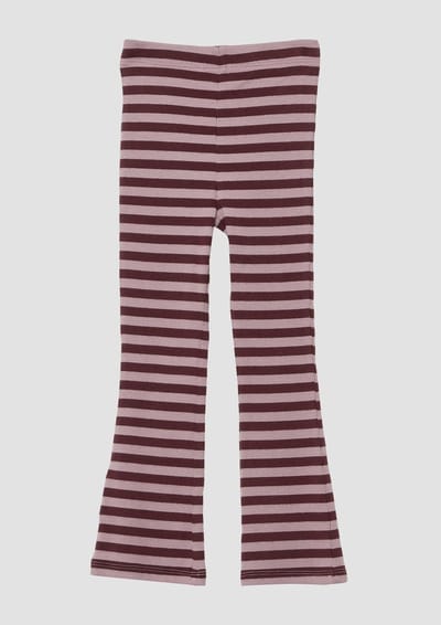 s.Oliver - female - Geribde broek met elastische tailleband en uitlopende pijpen