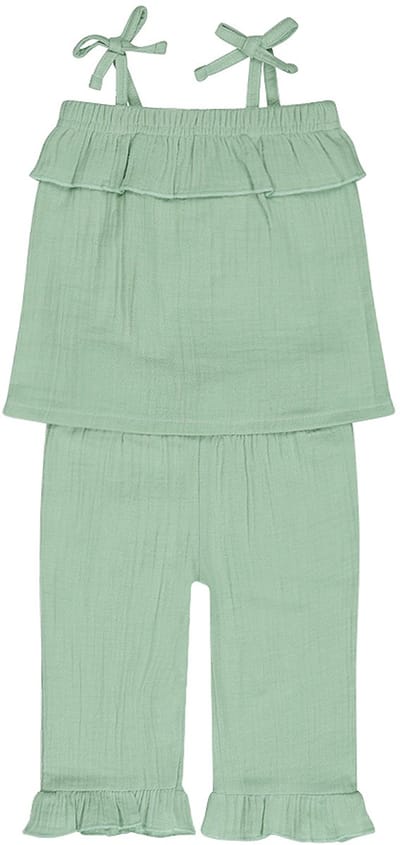 Dirkje - Kledingset - Wide Leg - Aqua Green - Maat 68