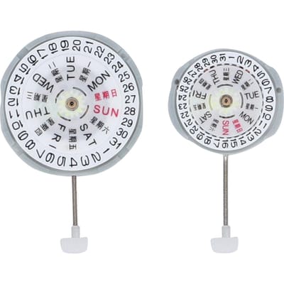 2 stuks PE28 PE25 Horlogeuurwerk Dubbele Kalender Quartz Uurwerk Accessoires Vervangingsonderdelen white