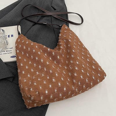 Grote Draagtas voor Dames Nieuwe Mode Pendelaar Crossbody Tas voor Dames Koreaanse Stijl Stippen College Studenten Les Tas voor Dames brown