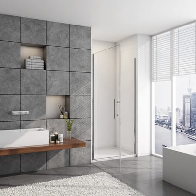 80x180cm douchedeur NANO EasyClean veiligheidsglas chroom