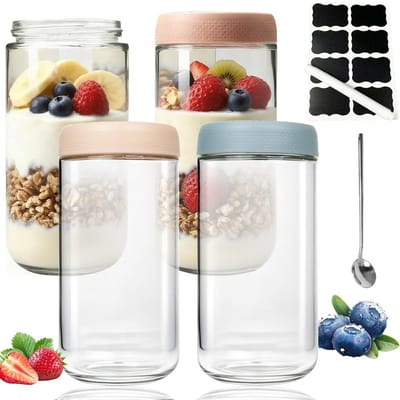 Omgoods - Set van 4 Lekvrije Meal Prep Potten 750ml met Deksel