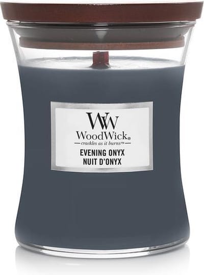 WoodWick Hourglass Medium Geurkaars - Evening Onyx - 60 branduren