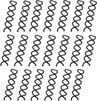 Haarspeld Clips - Spiraal Knoppen - Kapsels Maken - Veilige Ronde Kop - 20 Stuks - Zwart