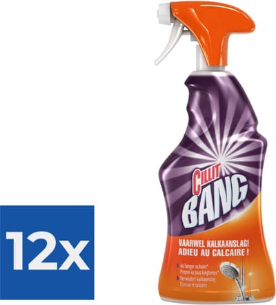 Cillit Bang Power Cleaner - Schoonmaakspray - Kalk & Glans - 750 ml - Voordeelverpakking 12 stuks