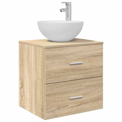 vidaXL - Wandgemonteerde - Waskom - Vanity - Sonoma - Eiken - 49,5 - x - 35 - x - 63 - cm