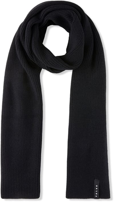 FALKE Basic Scarf Pearlstitch sneldrogend warm wol wintersjaal unisex zwart - maat ONESIZE