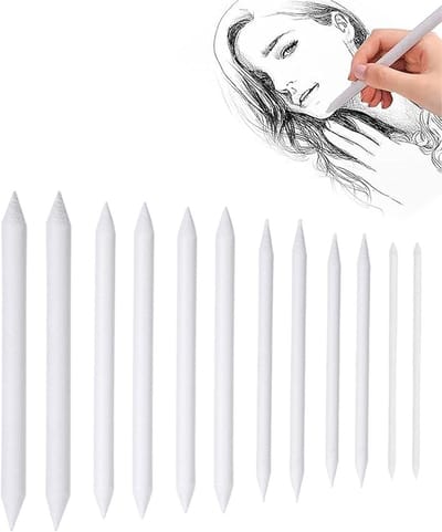 Set van 12 Kleurpotlood Gum voor Tekenen en Schilderen - Perfect voor Beginners en Kunstenaars, Inclusief Diverse Formaten