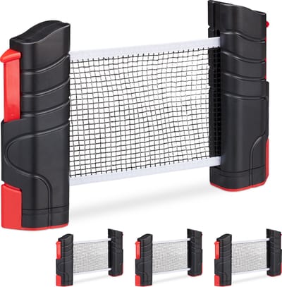 4x tafeltennisnet uitschuifbaar - tafeltennisnetje oprolbaar - klemmen - 176 cm