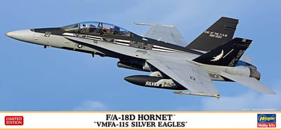 Hasegawa Modelbouwpakket Militaire voertuigen - 02497 F/A-18D Hornet VMFA-115 Silver Eagles - Limited Edition - Amerikaanse Straaljager Plastic - 1:72 -