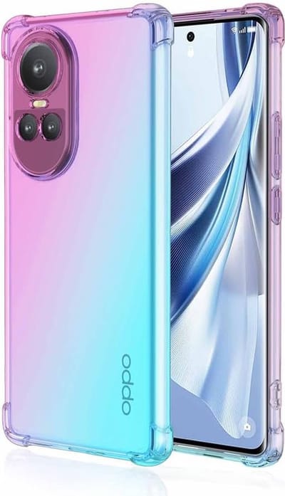 Geschikt voor OPPO Reno 10 / OPPO Reno 10 Pro 5G - Schokbestendig - bumper hoesje - Roze / Groen