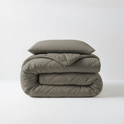 Sleeptime 2 in 1 Diamant Dekbed - Dekbed zonder Overtrek Inclusief Kussensloop - 140x200 - Kaki