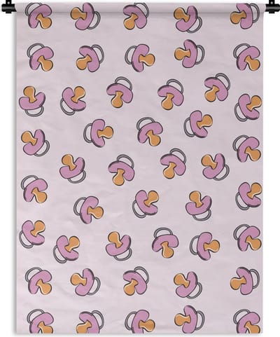 Wandkleed - Wanddoek - Speen - Patronen - Roze - 90x120 cm - Wandtapijt