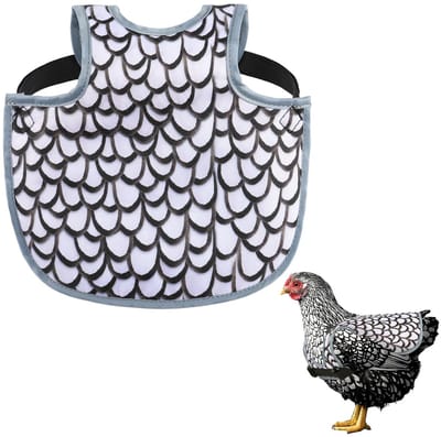 carmdering - Kippenrugdekje - Kippenharnas - Verendekje - Grijs, polyester, wasbaar, herbruikbaar - Beschermt tegen pikken en krabben - Bevordert veergroei - Voor hennen en kippen - Comfortabel en lichtgewicht