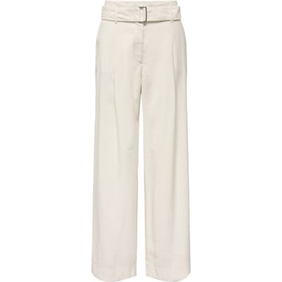 Only beige dames broek   Wide leg fit   Steekzakken   Knoop- en ritssluiting   High waist Beige 40/32