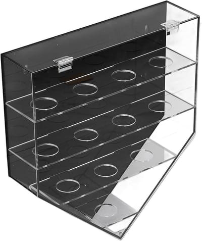 Honkbal Wandvitrine - Displaybox Ballen - Verzamelingen Tonen - Stofdichte Acryl - 380 x 340 x 85 mm - Zwart