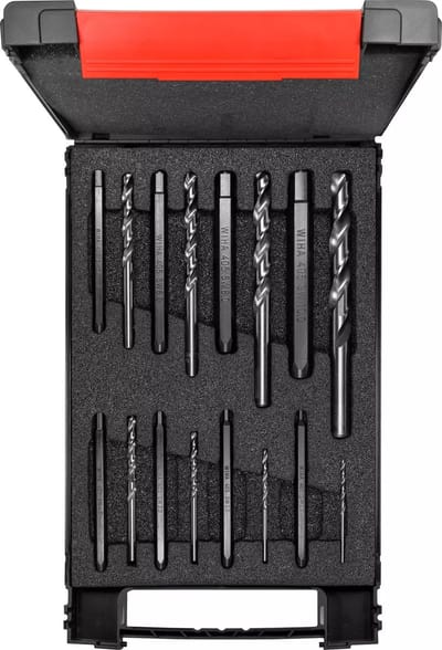 Wiha Schroef- en Boutuitdraaierset met spiraalboren in box - 17-delig - 03988