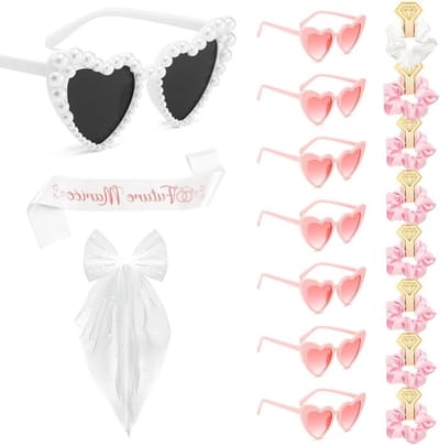 Complete Hen Party Accessoire Set met Sjerp, Sluiers, Glazen en Haaraccessoires voor 8 Personen