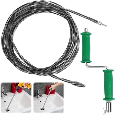 Afvoerontstopper - 5m x 10mm - Handmatige Flexibele Spiraal voor Wastafels - Toiletten - Badkuipen - Gootsteenverstoppingen