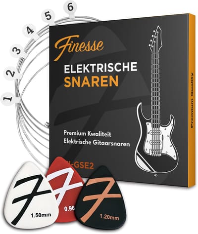 Finesse Gitaarsnaren Elektrische Gitaar - met Plectrums - .009 tot 0.42 - Gitaar Snaren
