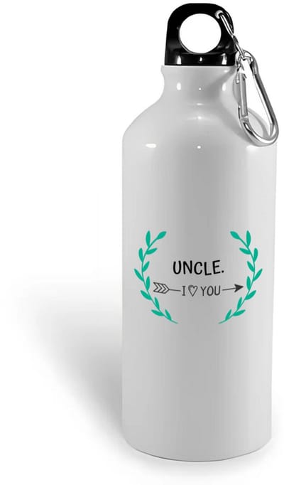 Hacebo® - uncle I love you waterfles - Oom - de liefste oom - verjaardag - cadeautje voor oom - oom artikelen - kado - geschenk - water fles - 400ML