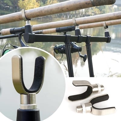 Hengelsteun Grippers - Rod Pod Accessoire - Vissen - Roestvrij Staal - 4 stuks - Zwart