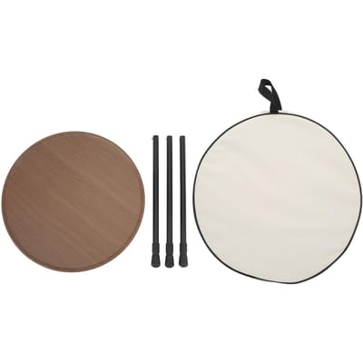 Opvouwbare Ronde Campingtafel Aluminiumlegering Verstelbaar Draagbare Picknick Campingtafel voor Zelfrijdende Camper Uitrusting Benodigdheden Wood Color
