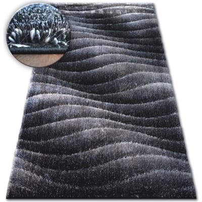 Kleden Rugsx Tapijt Shaggy SPACE 3D B222 donker grijskleuring 80x150 cm