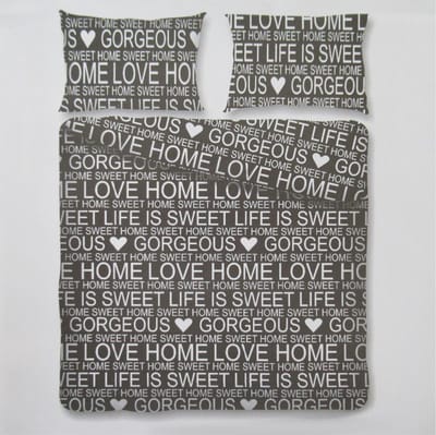 Day Dream Sweet Tekst Dekbedovertrek - Litsjumeaux - 240x200/220 cm - Grijs
