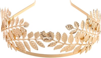 WiseGoods Luxe Haarband Bladeren - Diadeem - Haarbanden - Hoofdband - Kroon - Tiara - Bruiloft - Verkleedkleding Dames - Goud