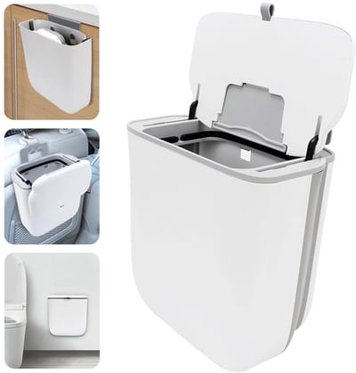 Hangkader voor keuken met deksel 10L - Compact afvalbak voor aanrecht en kastdeur